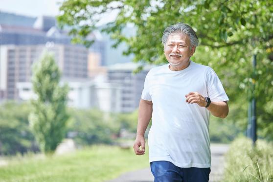 Man jogging outside